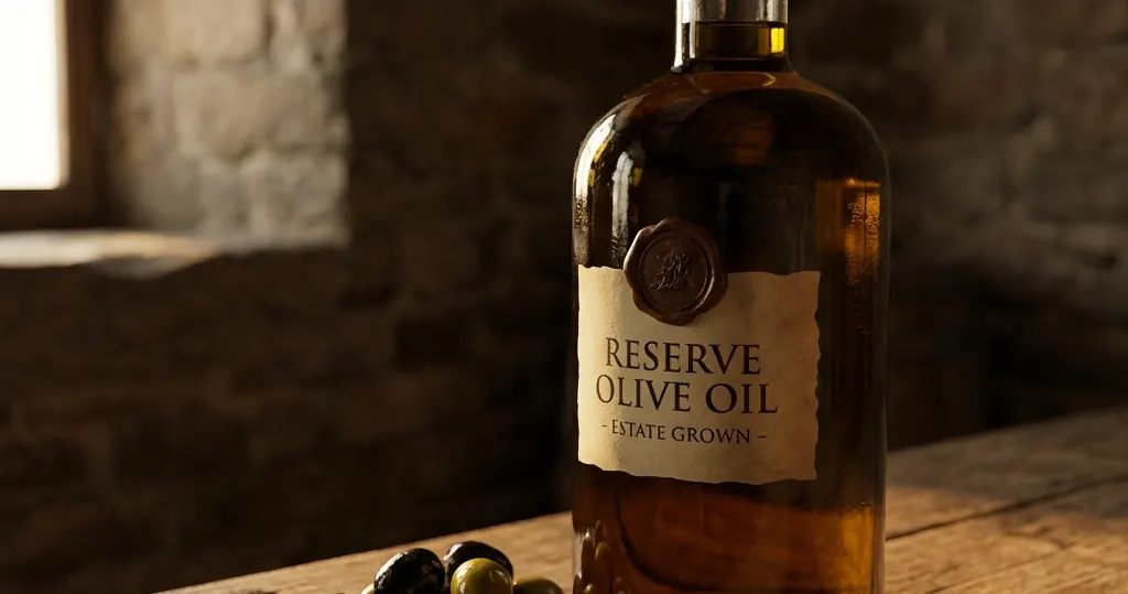 Botella de aceite de oliva extra virgen