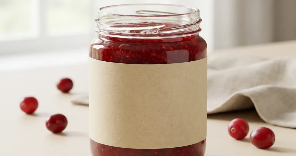 Frasco de mermelada artesanal de frutilla