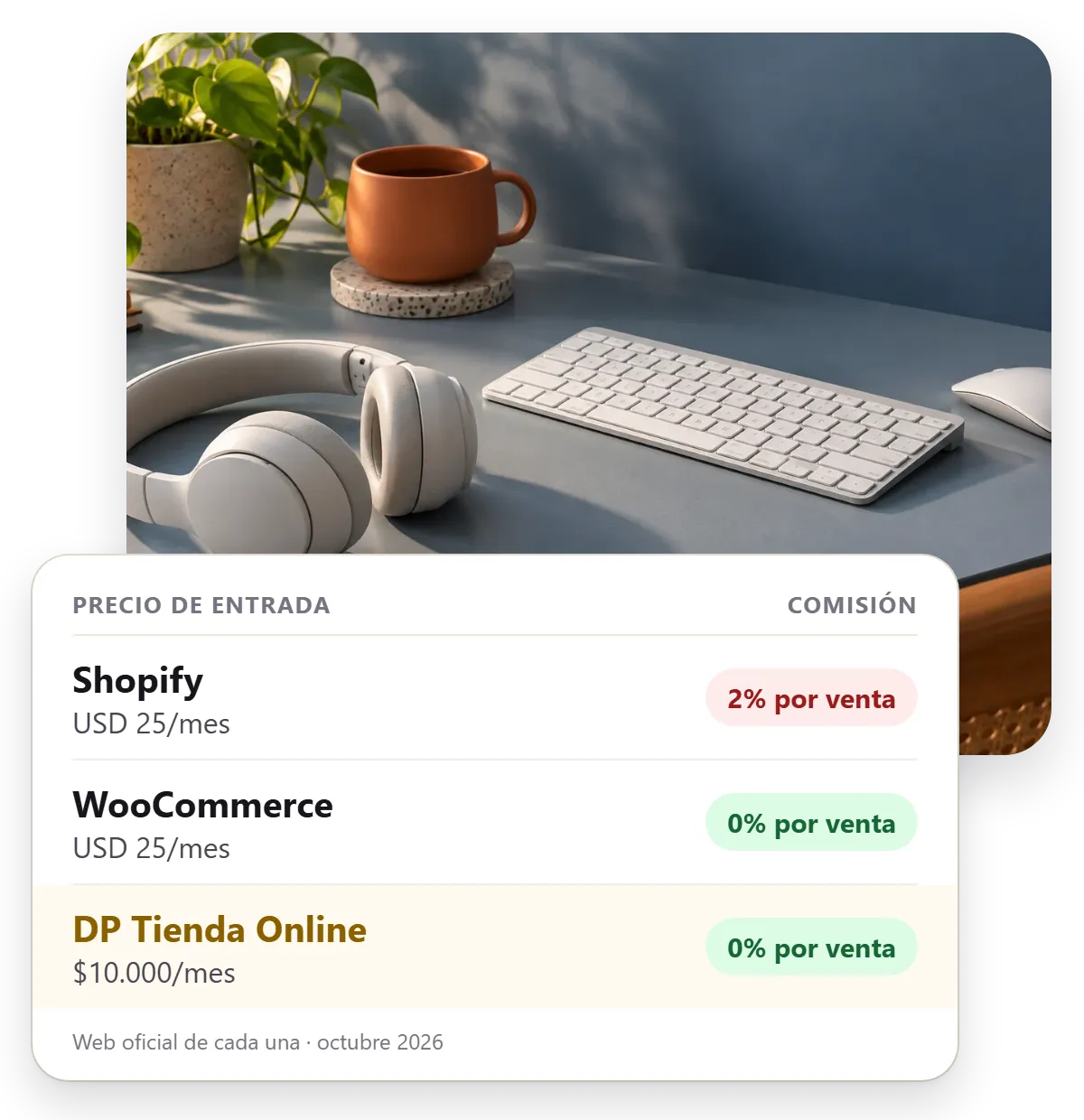 Shopify vs WooCommerce: precio, comisión por venta y plan gratis comparados