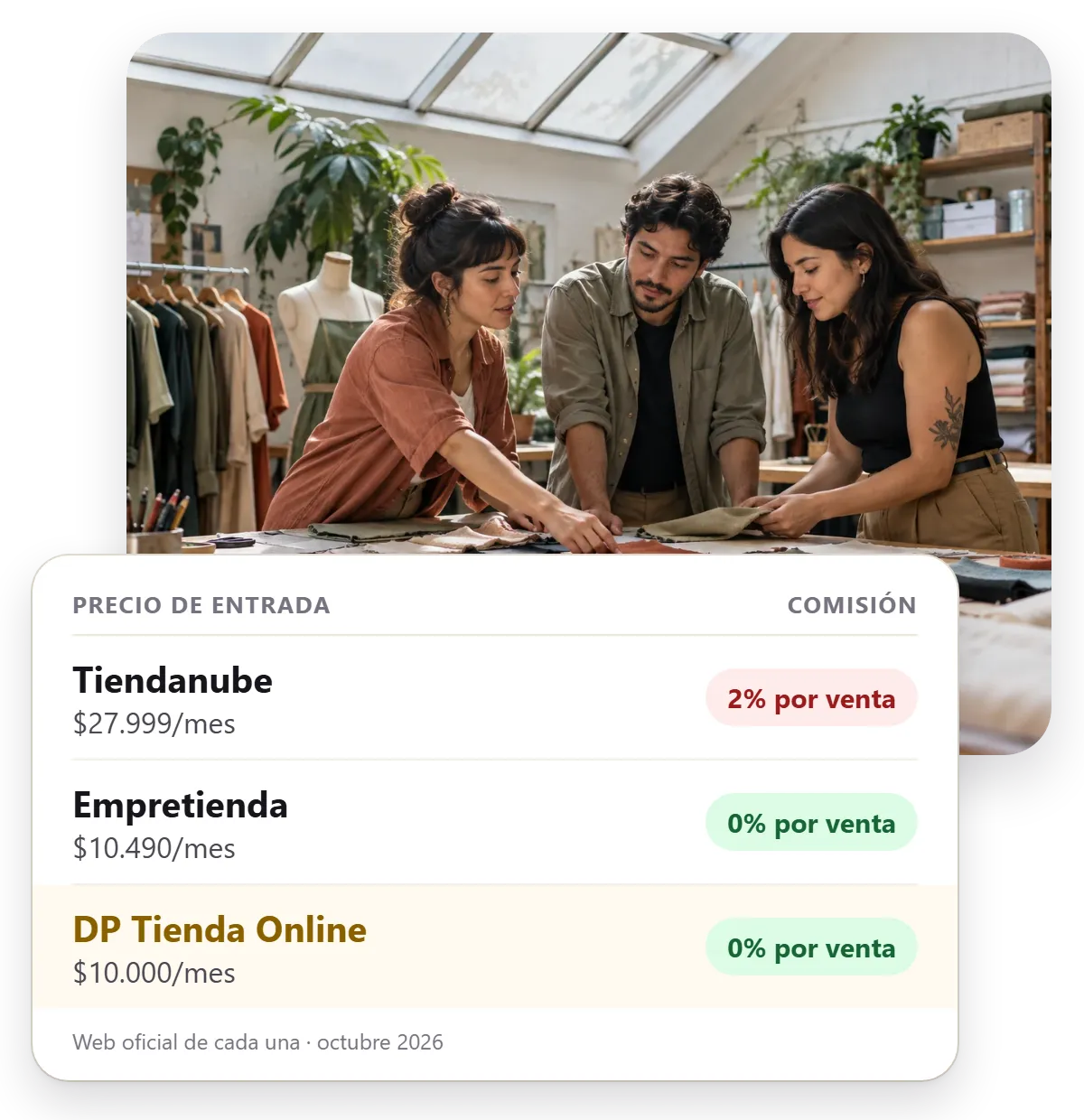 Tiendanube vs Empretienda: precio, comisión por venta y plan gratis comparados