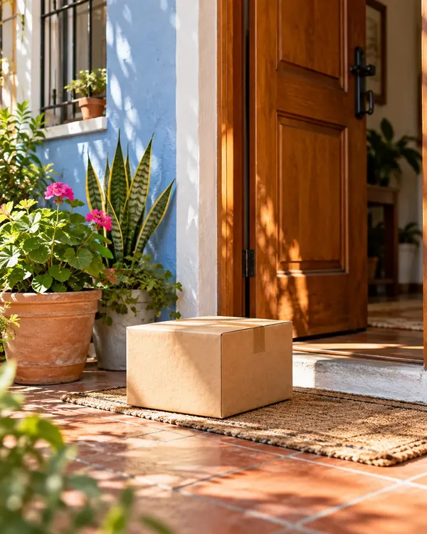 Un pedido en la puerta: foto gratis sin copyright de envíos y packaging