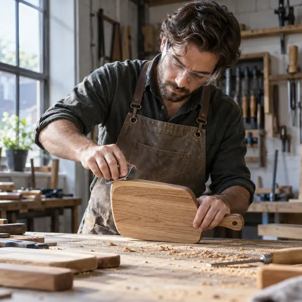 Pulir un objeto de madera: foto gratis sin copyright de hecho a mano y producción