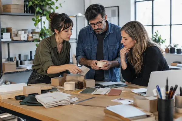 Revisar el trabajo en equipo: foto gratis sin copyright de emprendedores