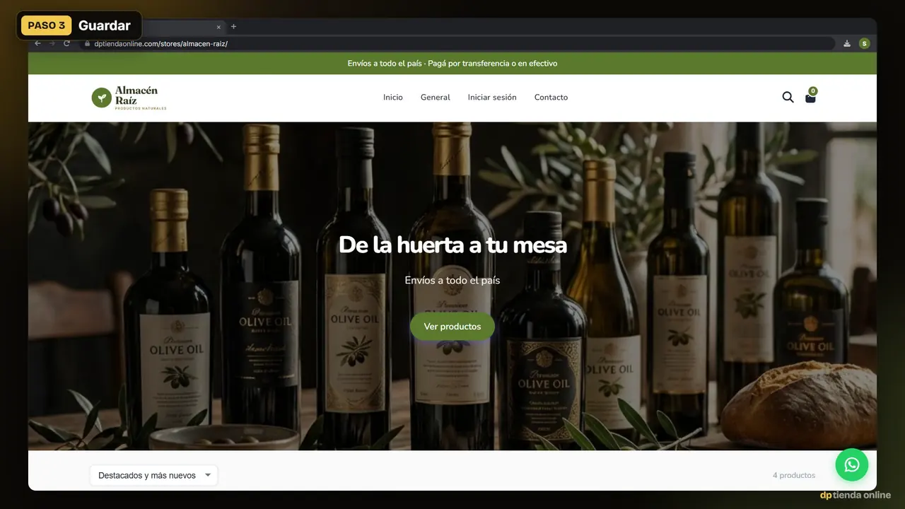 Captura del panel: cambiar la portada