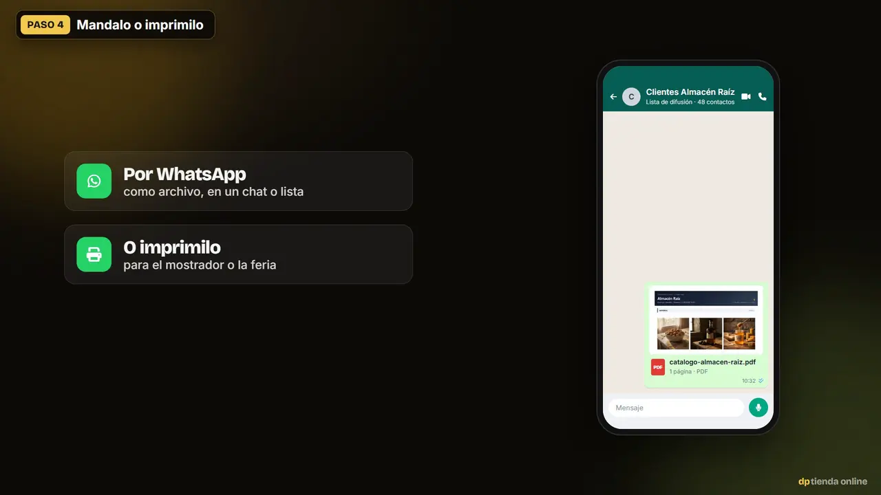 Captura del panel: catálogo en pdf