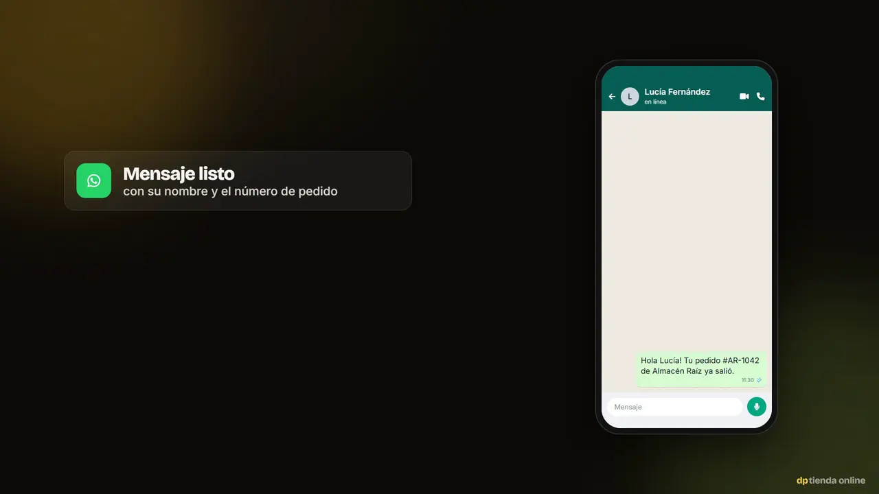 Captura del panel: ver y despachar un pedido