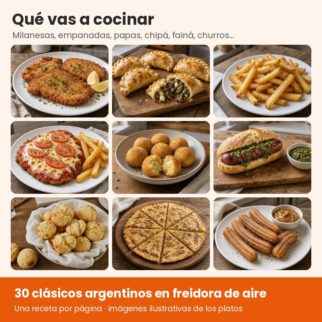 Recetas argentinas en freidora de aire (PDF). Crujiente sin Aceite
