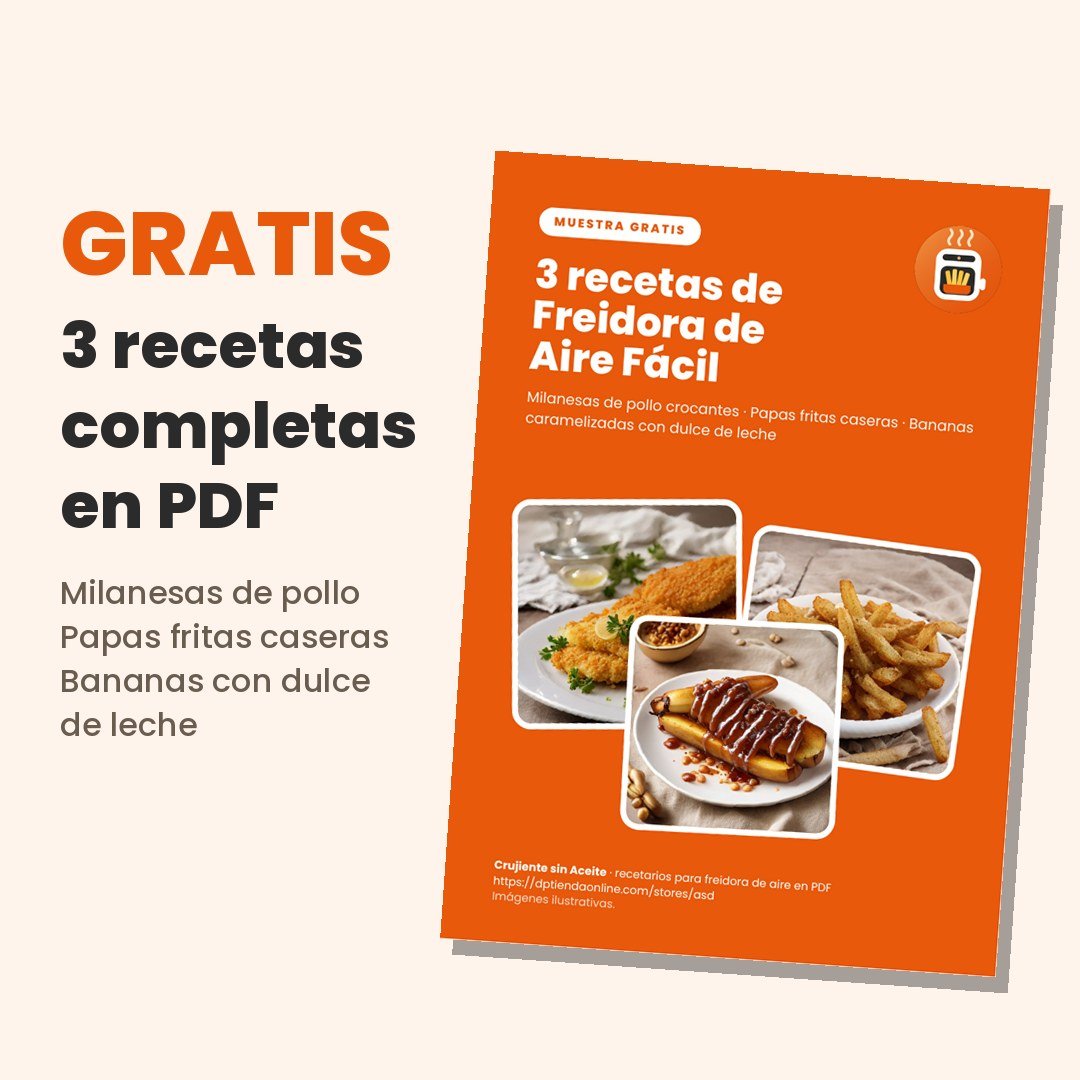 Tabla de tiempos freidora de aire gratis (PDF), foto 2. Recetas gratis. Crujiente sin Aceite
