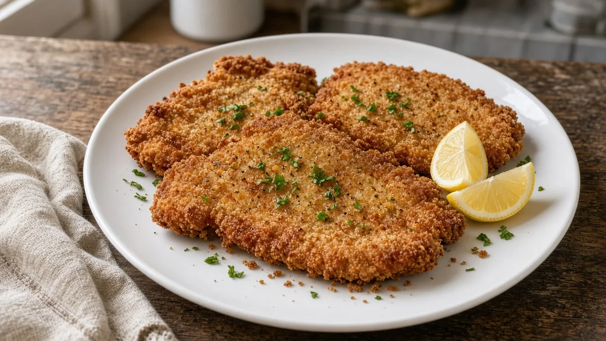 Milanesas de carne crocantes con limón