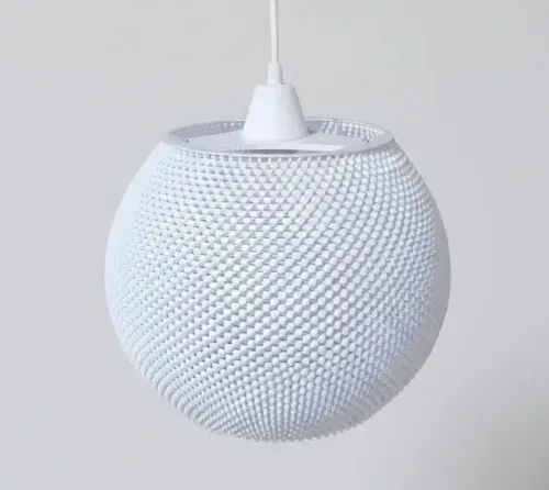 Lámpara Globo Efecto Tela 33cm | Colgante 3D Premium. CH Home. Chechu Studio
