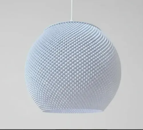 Lámpara Globo Efecto Tela 33cm | Colgante 3D Premium, foto 6. CH Home. Chechu Studio