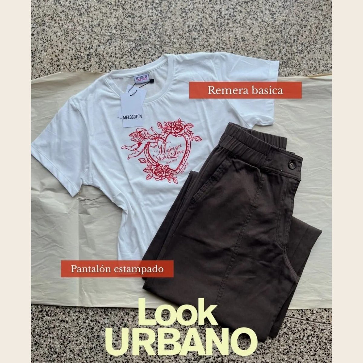 Look urbano: remera con corazón y pantalón