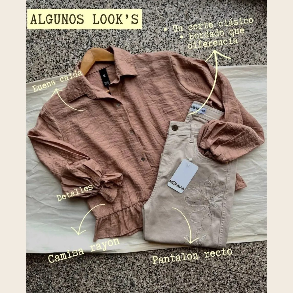 Look: camisa de rayón y pantalón recto