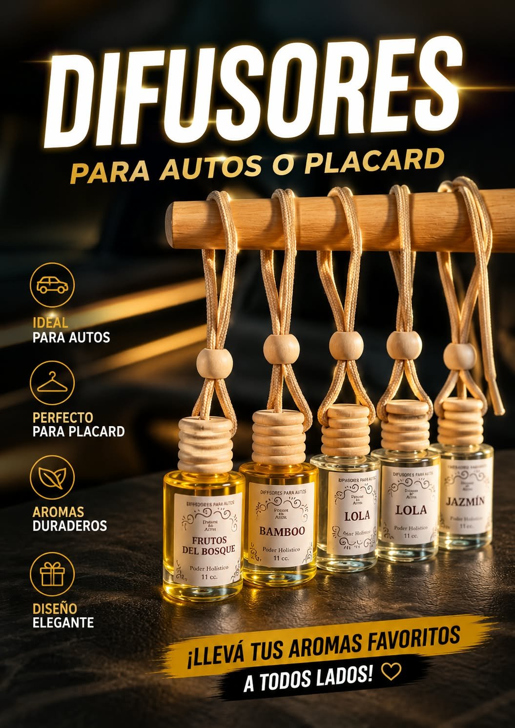 Difusores para Autos o Placard x 10 cc. Productos. Poder Holistico